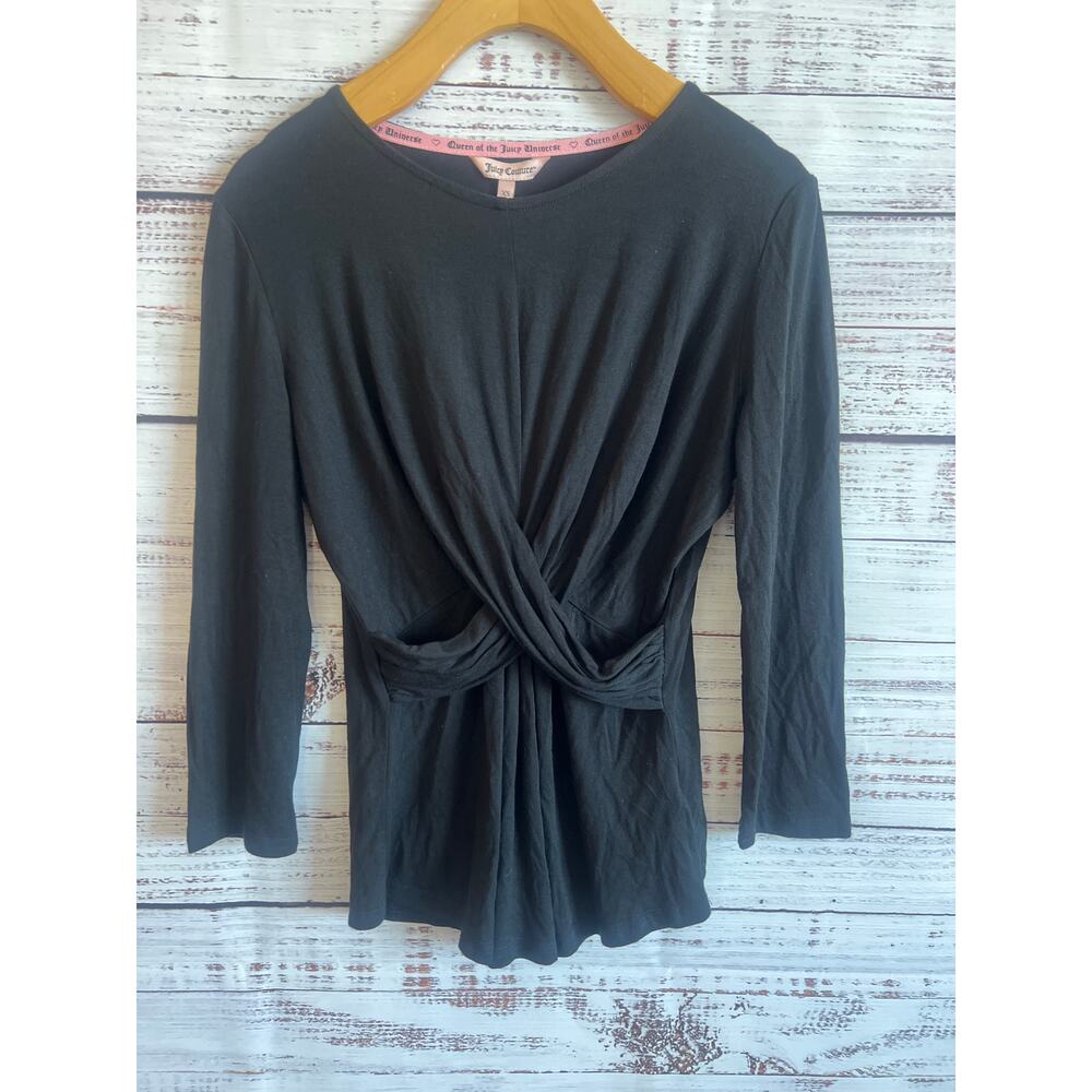 Juicy Courture Women’s Drape
Accent Long Sleeve Top  Black Size XS NWT
